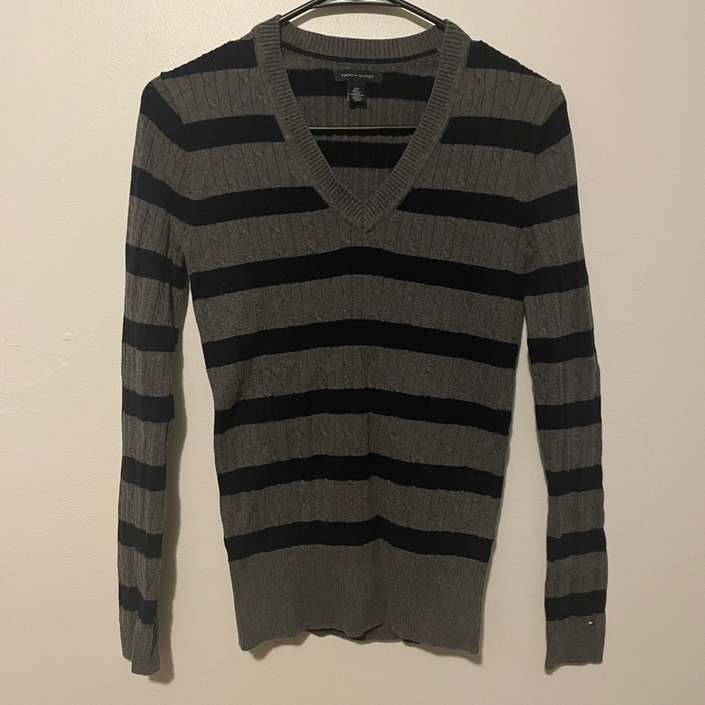 Striped V-Neck Sweater
